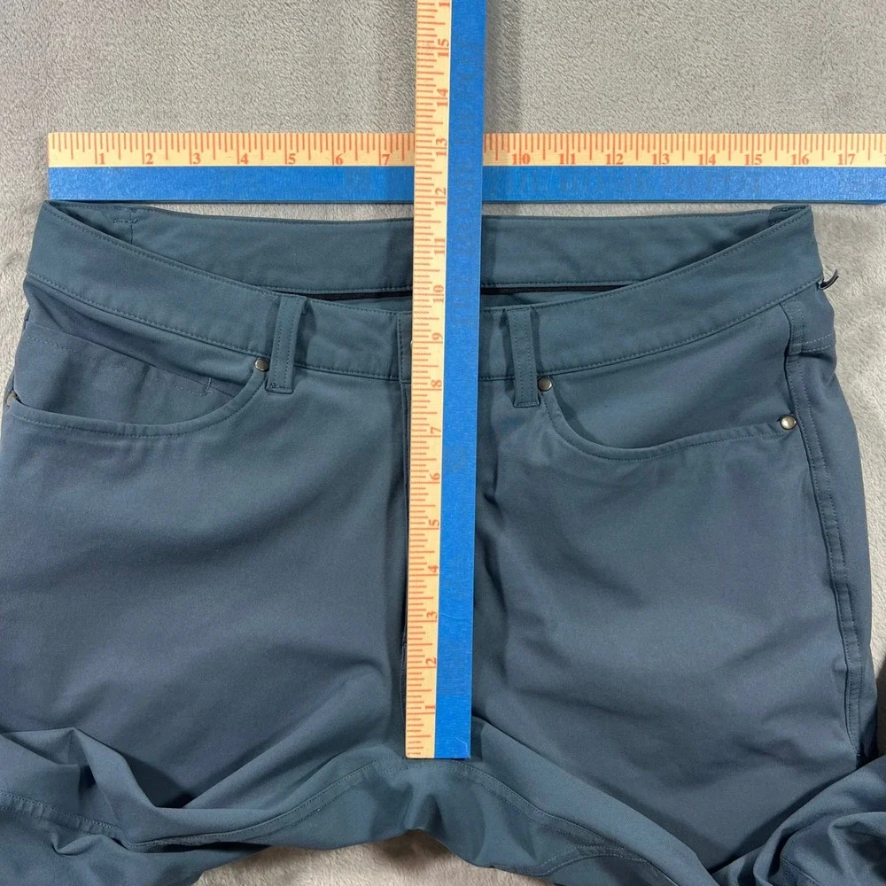 LULULEMON Commission Pant Slim Mens 32‎ Blue Gray Warpstreme Stretch Golf Office
